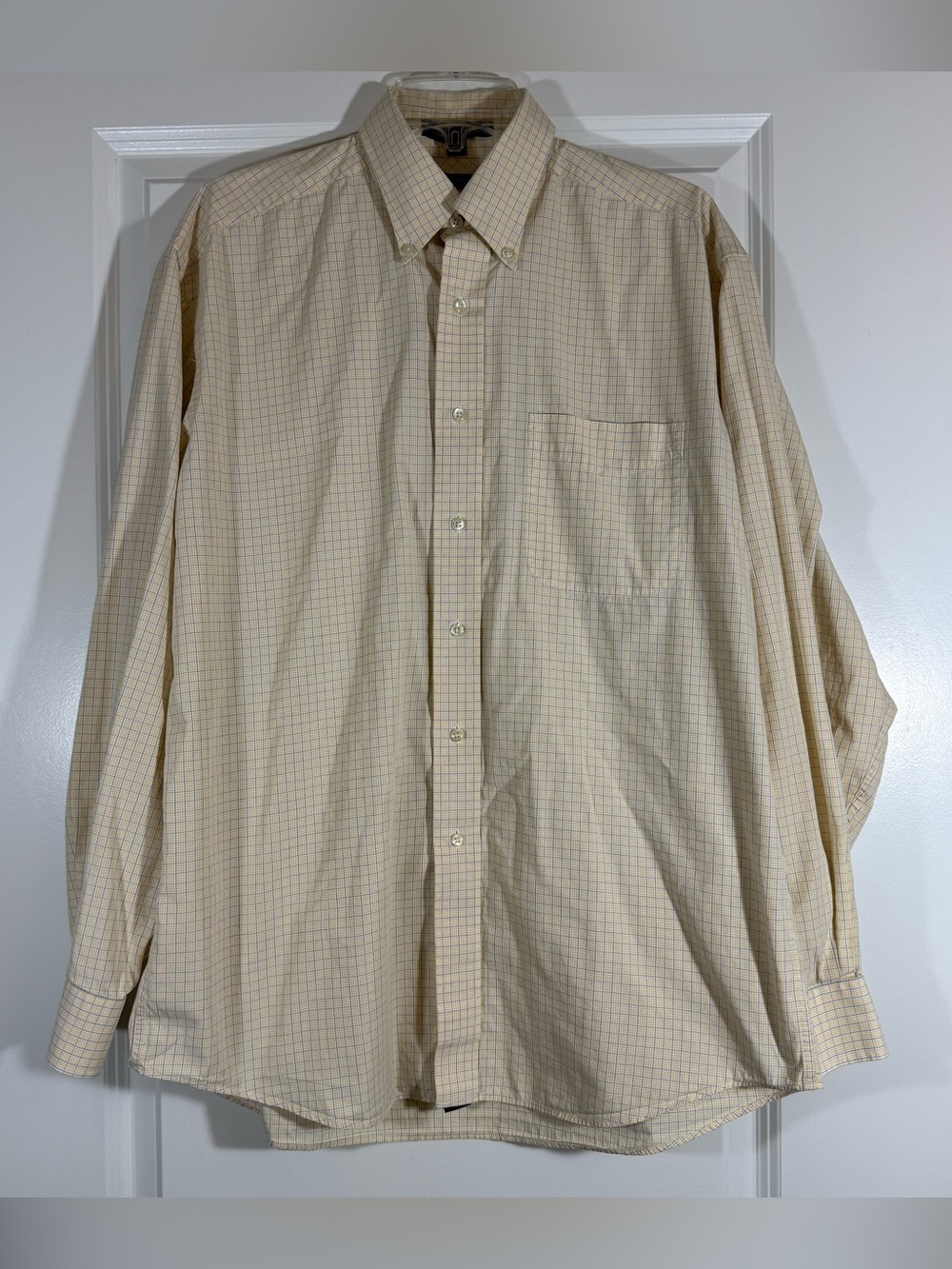 Vintage Tommy Hilfiger American Classics Dress Shirt Yellow/Blue Check - Picture 4 of 15